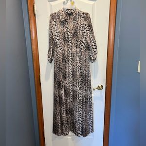 Python print floor length maxi dress (comes with printed waist tie)